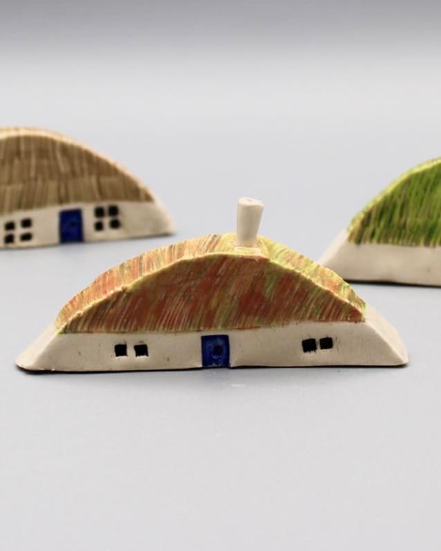 Handmade ceramic croft houses