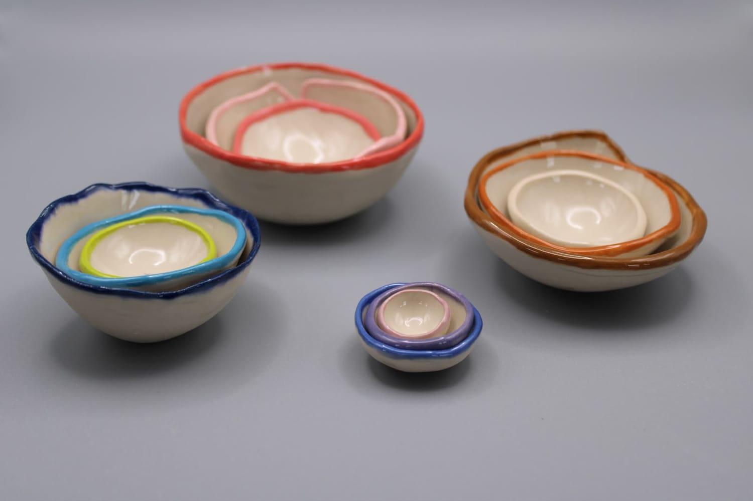 Handmade small stacking dishes