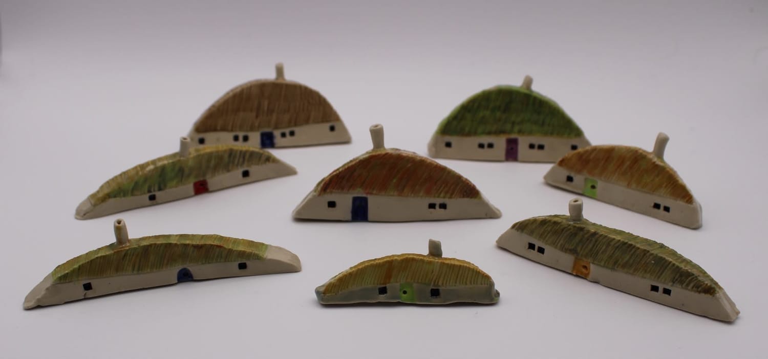 Handmade ceramic croft houses