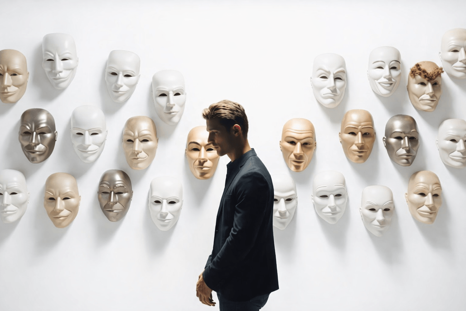 man looking in the mirror