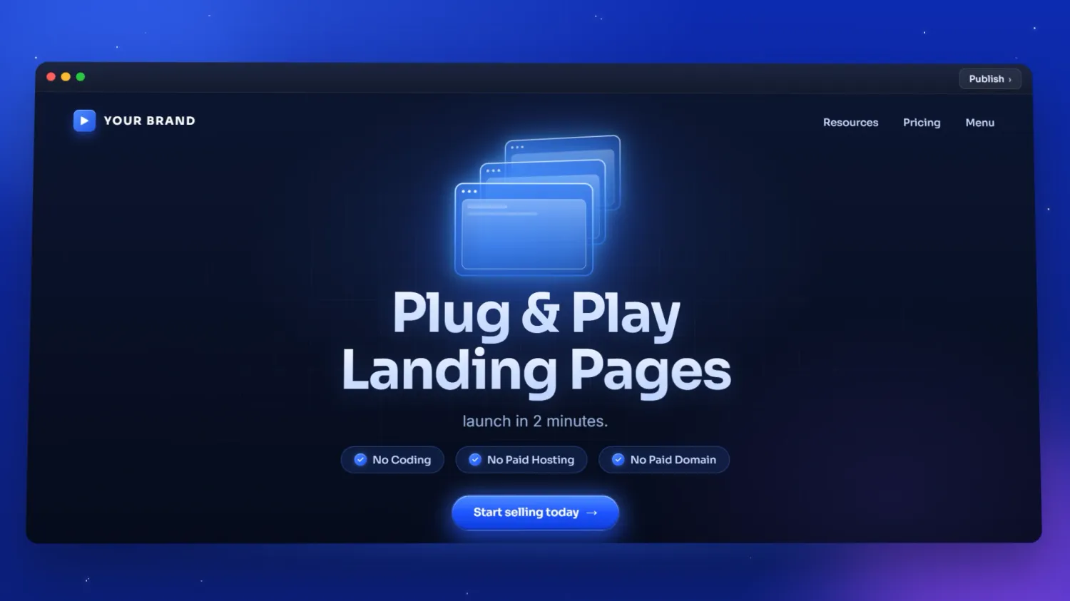 Plug and play landing pages
