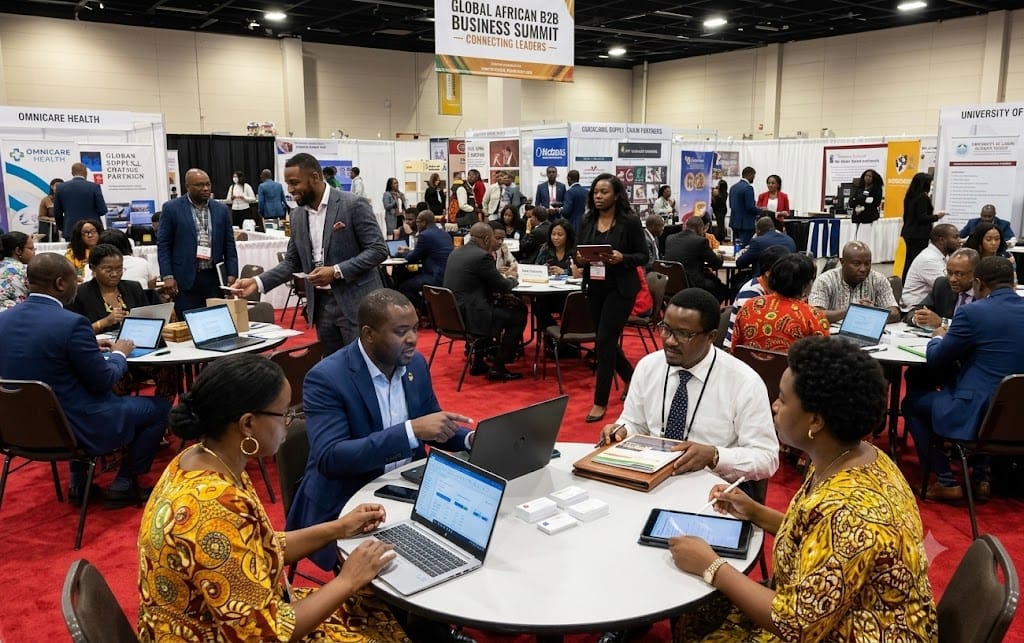 African business professionals in discussion