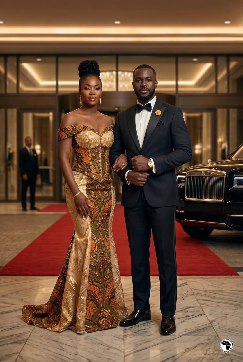 Elegant Black couple at formal evening event