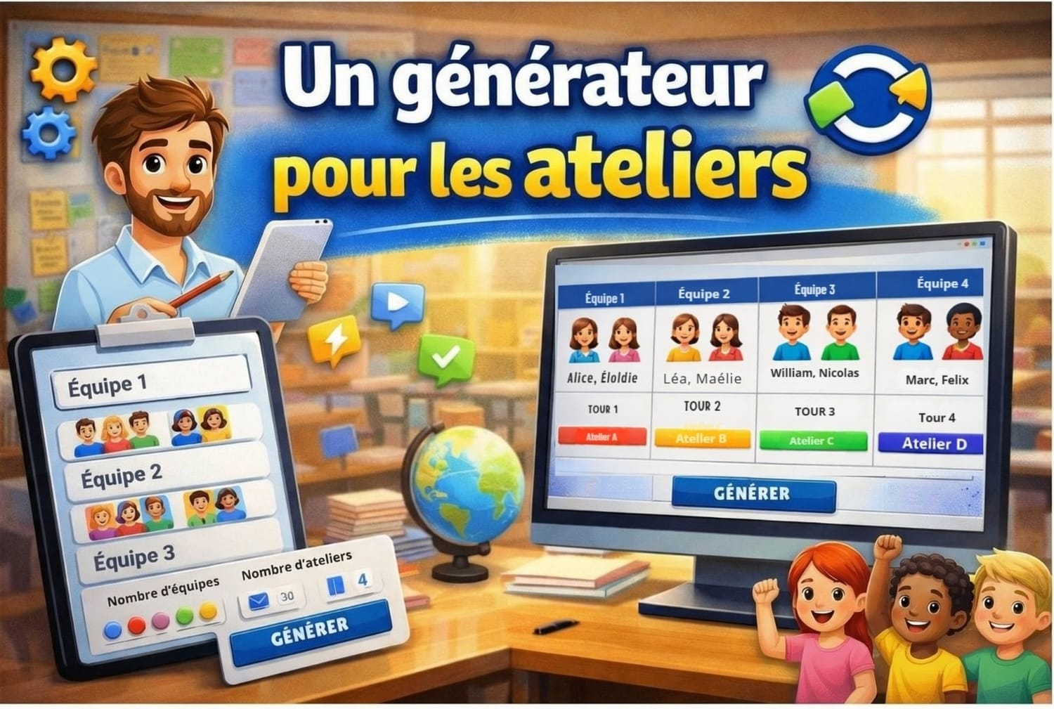Le générateur pour la rotation des ateliers