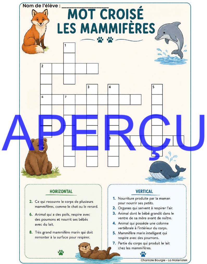 Extrait Mammifères 3