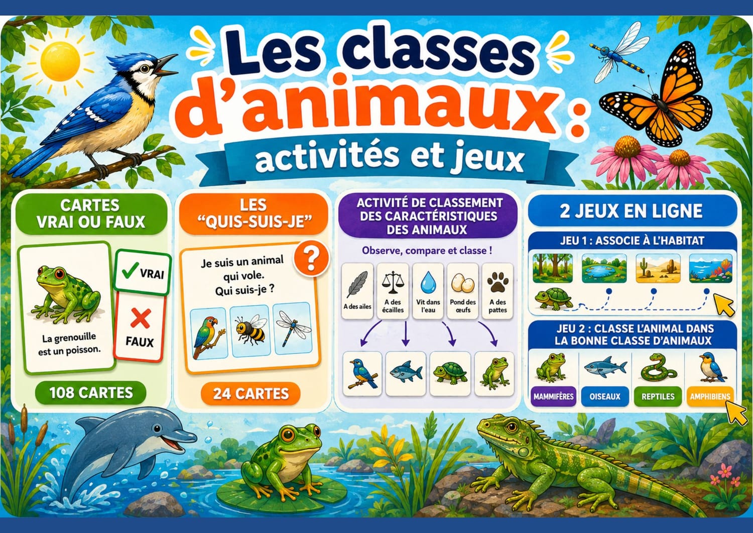 Les classes d'animaux : activités et jeux