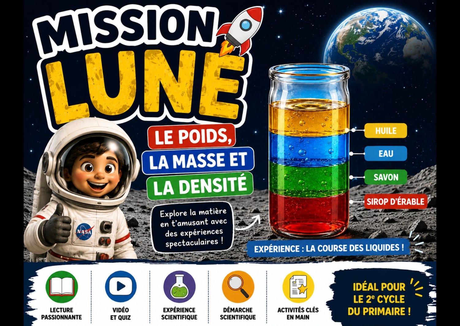 Mission Lune : le poids, la masse et la densité