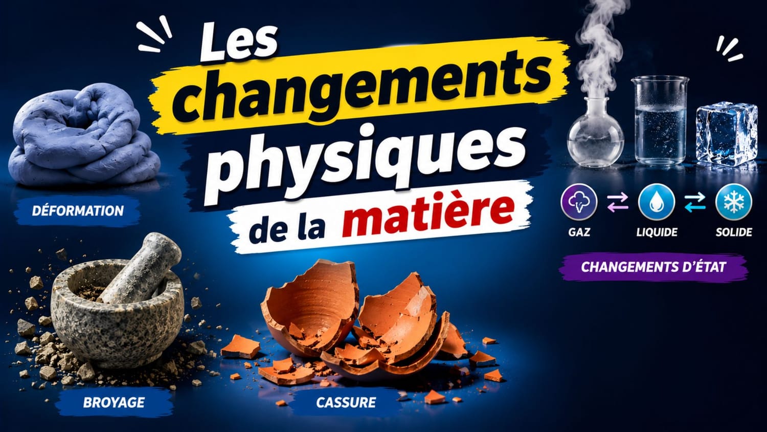 Les changements physiques de la matière