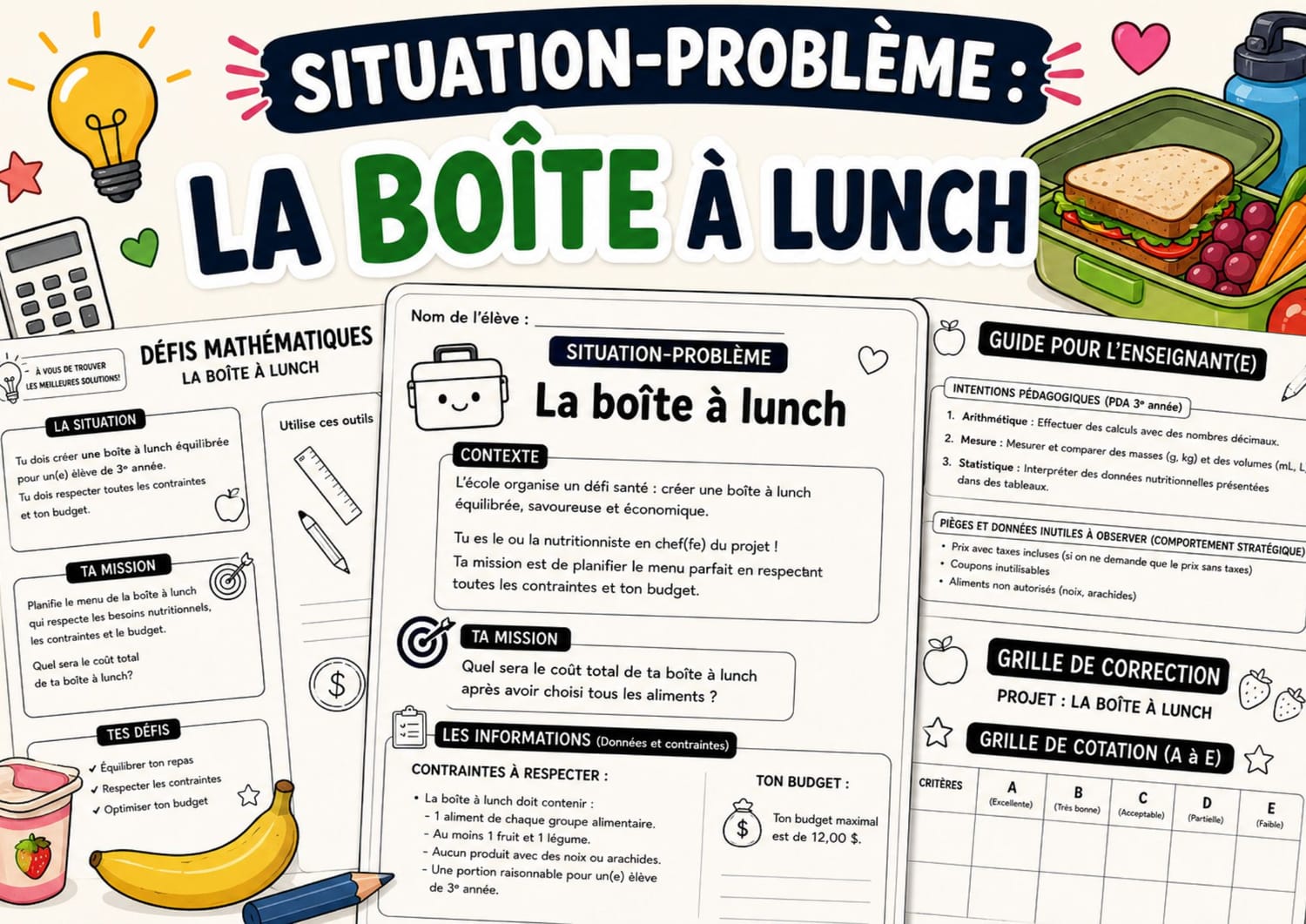 Situation-problème : La boîte à lunch