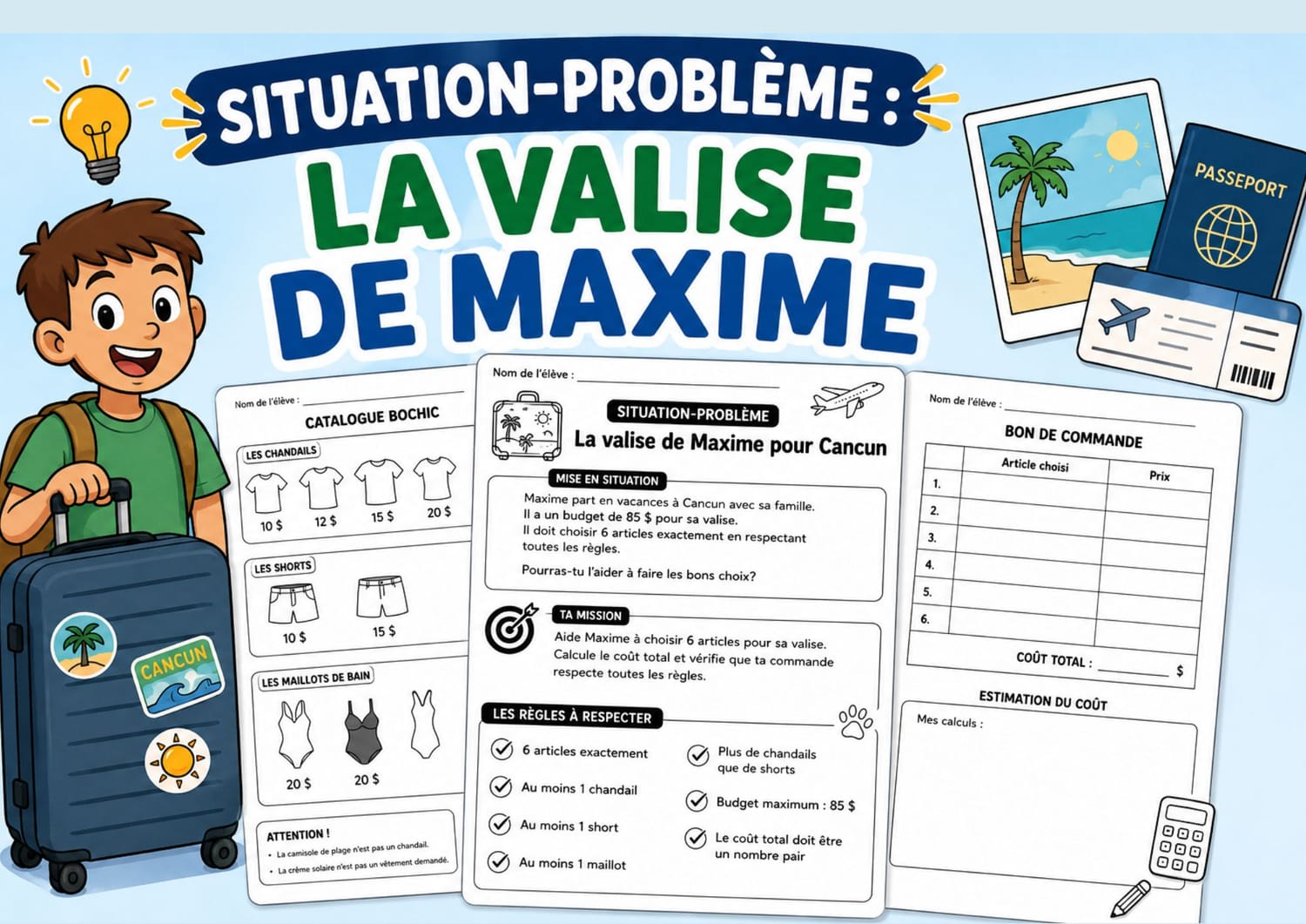 Situation-problème : La valise de Maxime