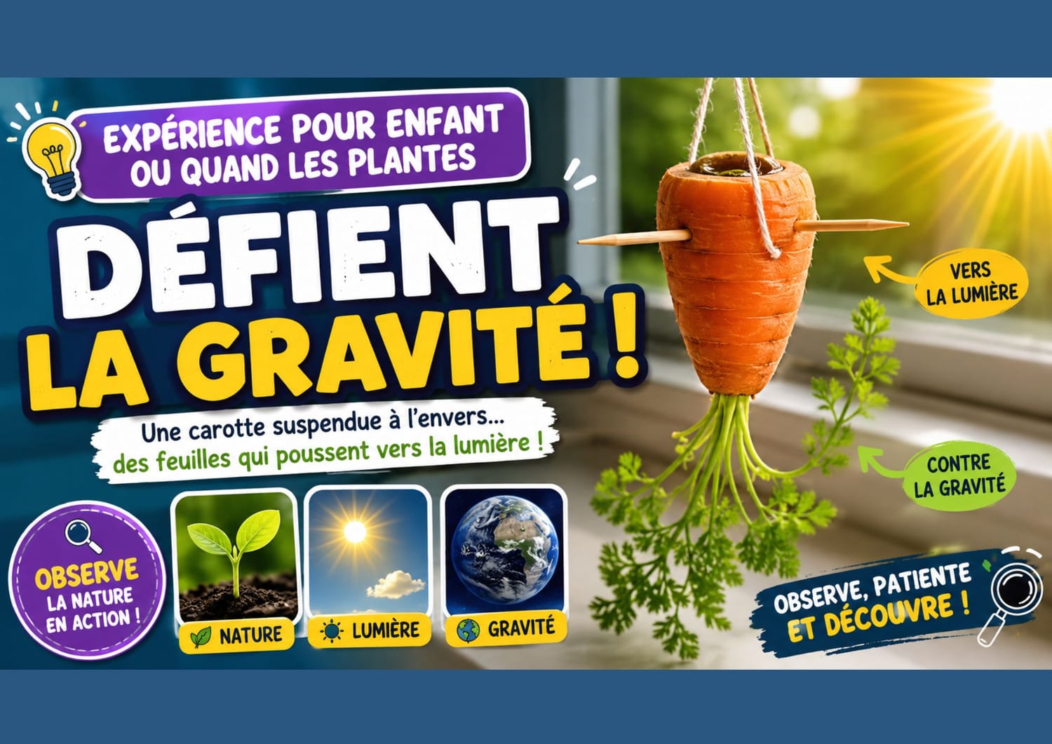 Expérience : Les plantes défient la gravité