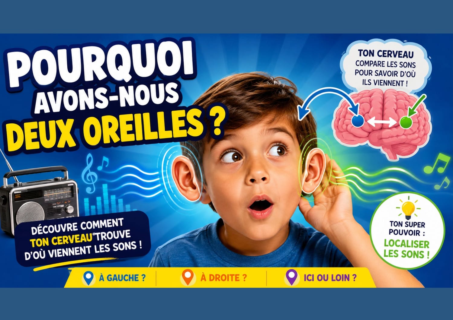 EXPÉRIENCE : Pourquoi avons-nous 2 oreilles ?