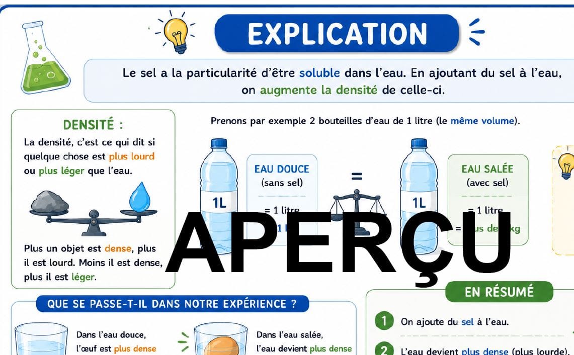 Extrait Faire flotter un œuf 4