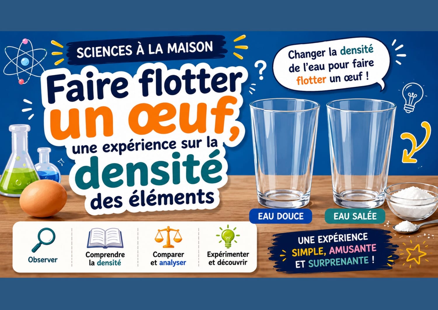 Expérience : Faire flotter un œuf