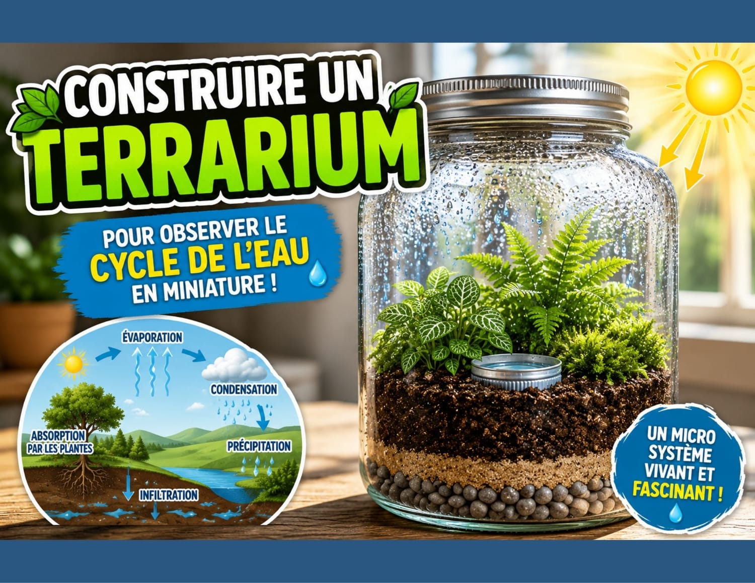 Construire un terrarium -cycle de l’eau