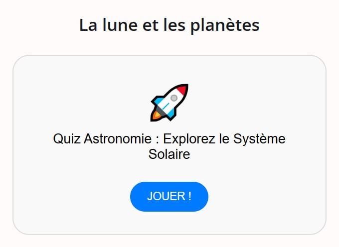 Jeu d’association La lune et les planètes