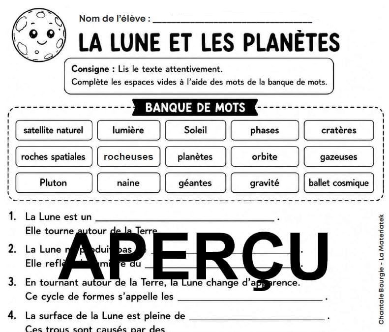 Extrait La lune et les planètes 3