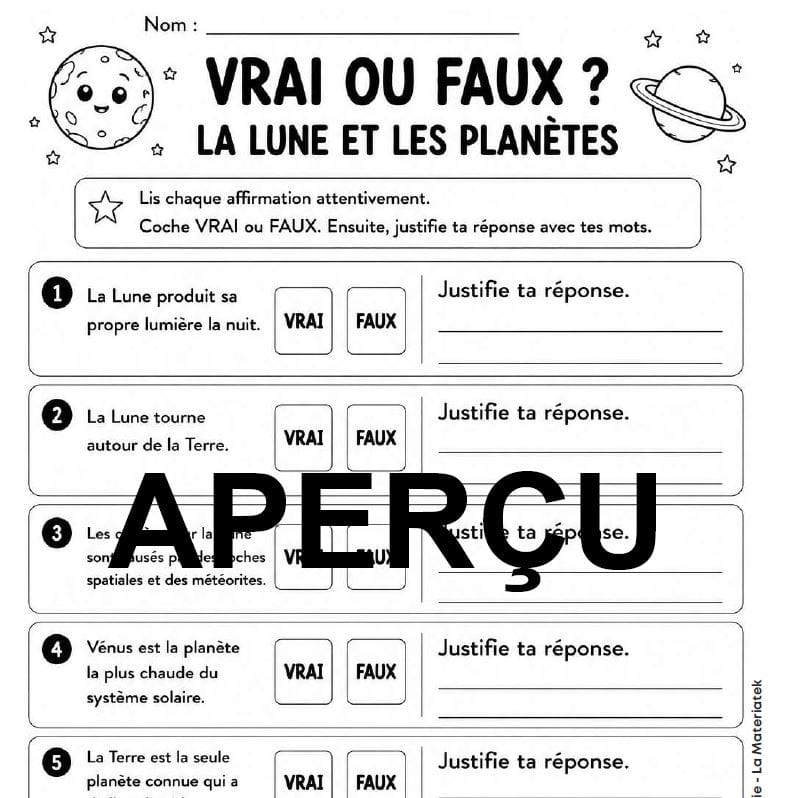 Extrait La lune et les planètes 4