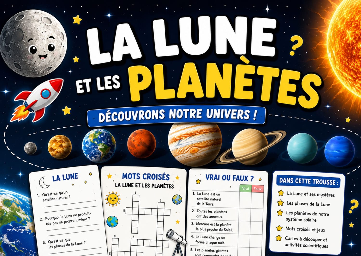 Miniature La lune et les planètes