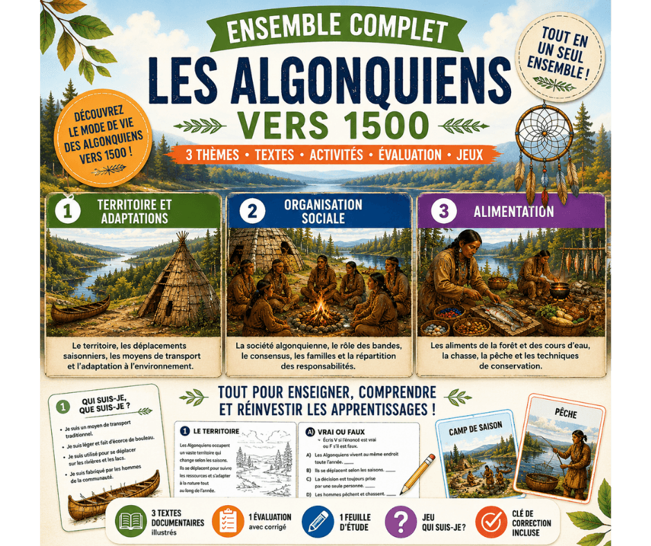 Les Algonquiens vers 1500 – Ensemble ET BONUS