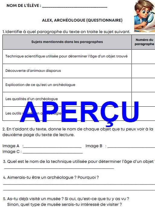 Activité d'archéologie