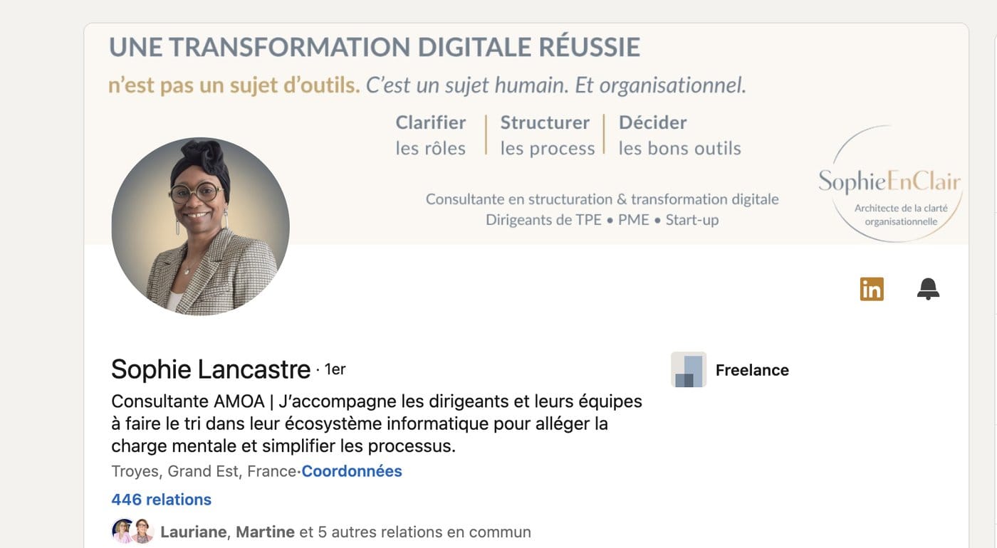 Profil LinkedIn avant