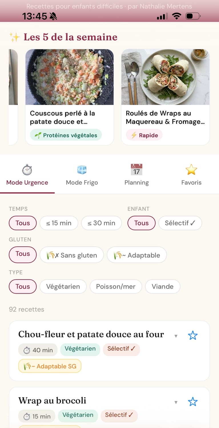 Aper&ccedil;u de l'app
