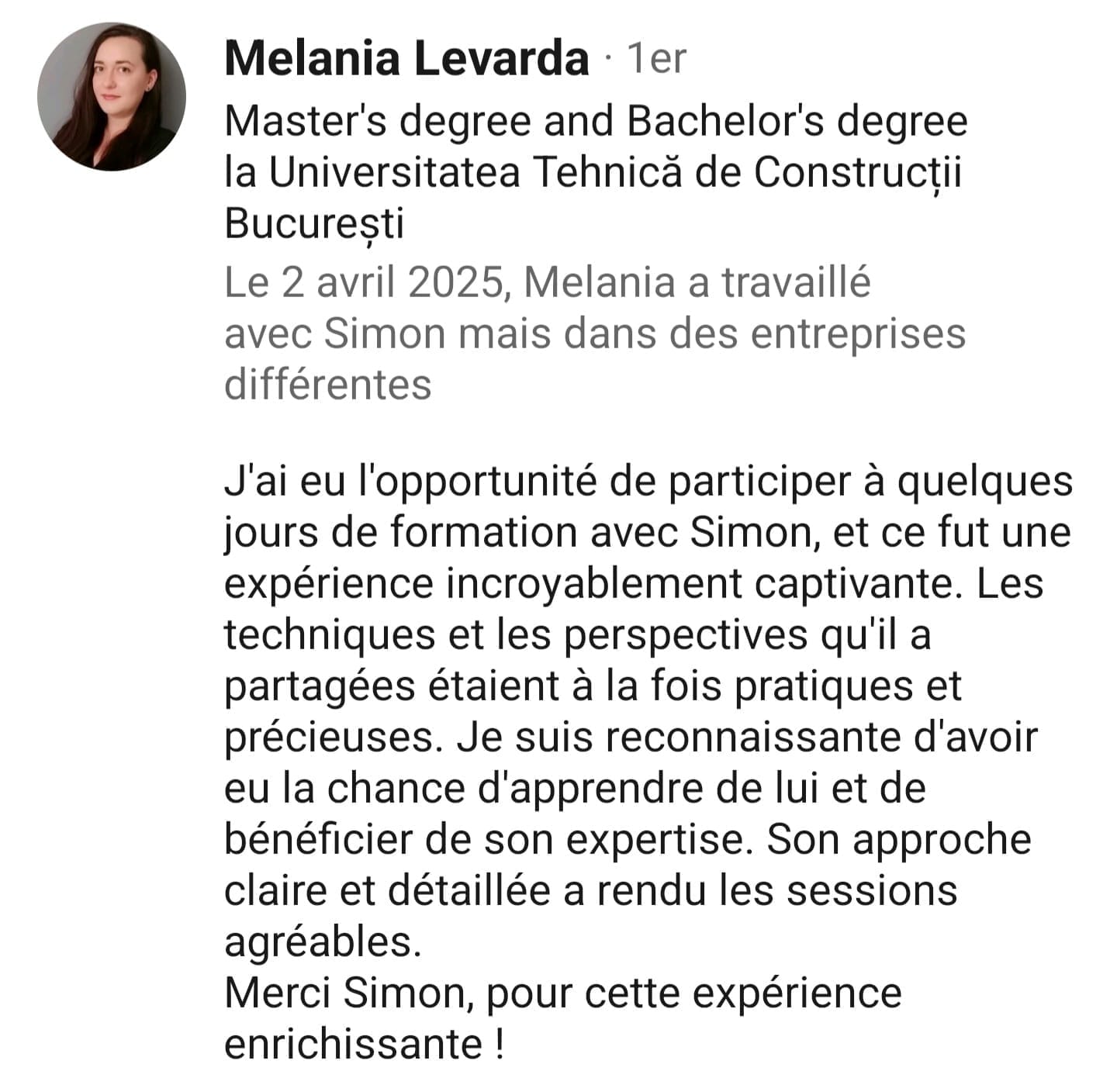 témoignage client Melania
