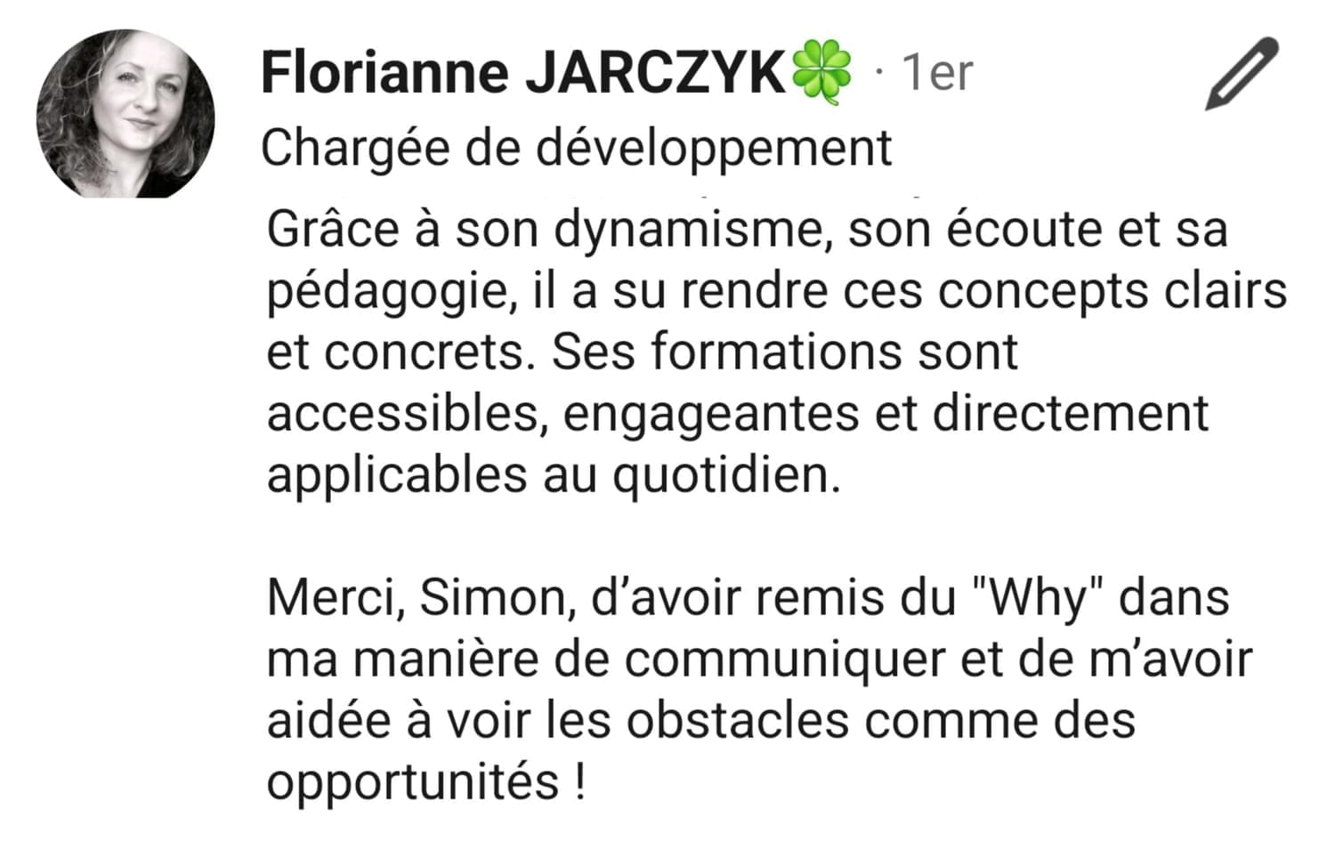 témoignage client Florianne