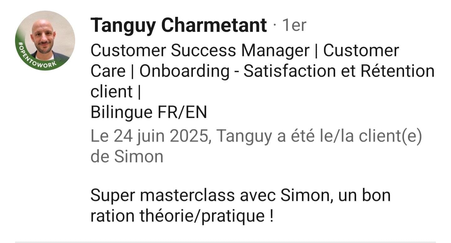 témoignage client Tanguy