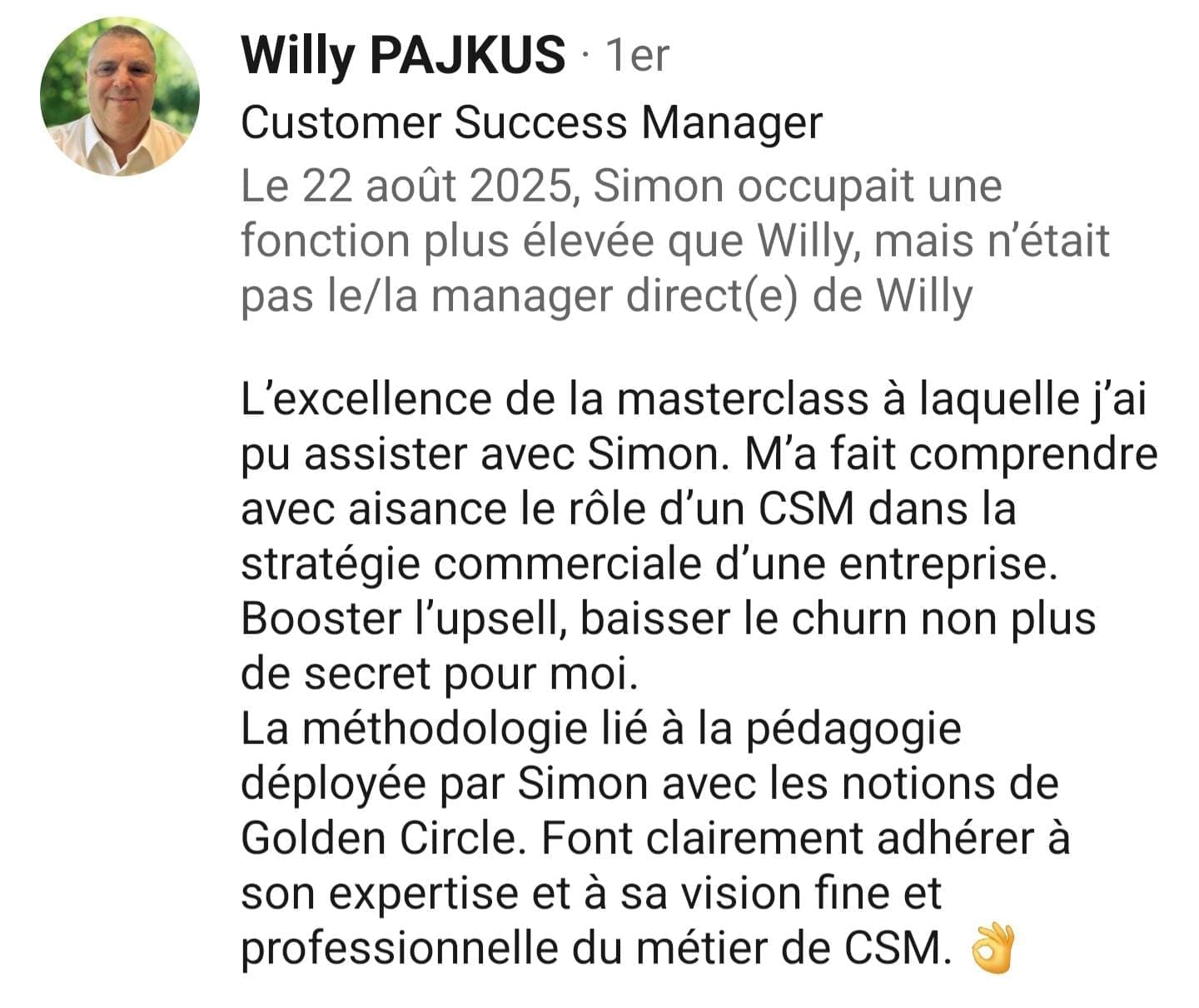 témoignage client Willy