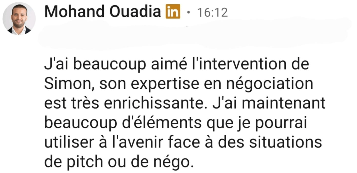 témoignage client Mohand