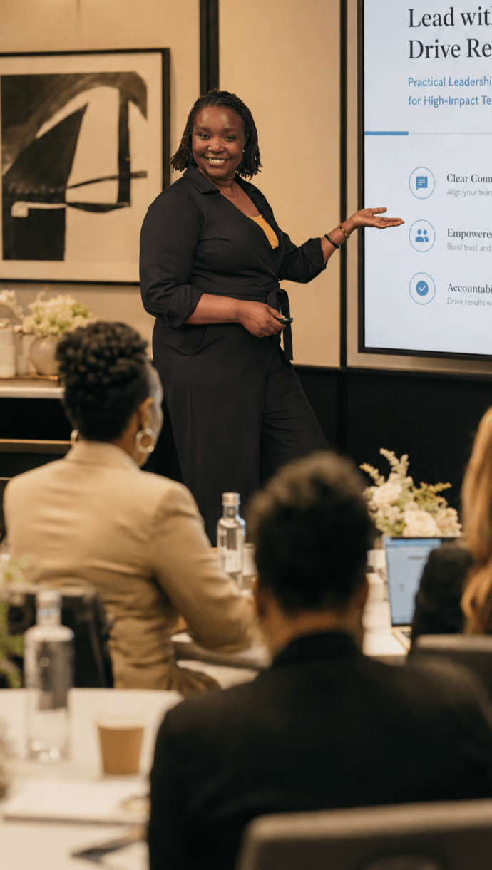 Chipo Mukonoweshuro delivering Amazon business training