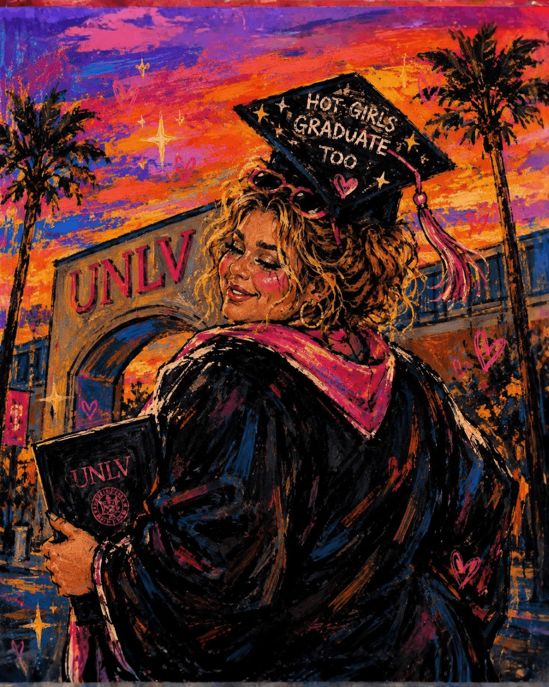 Fictional scene of Olivia O’Dell graduating from UNLV