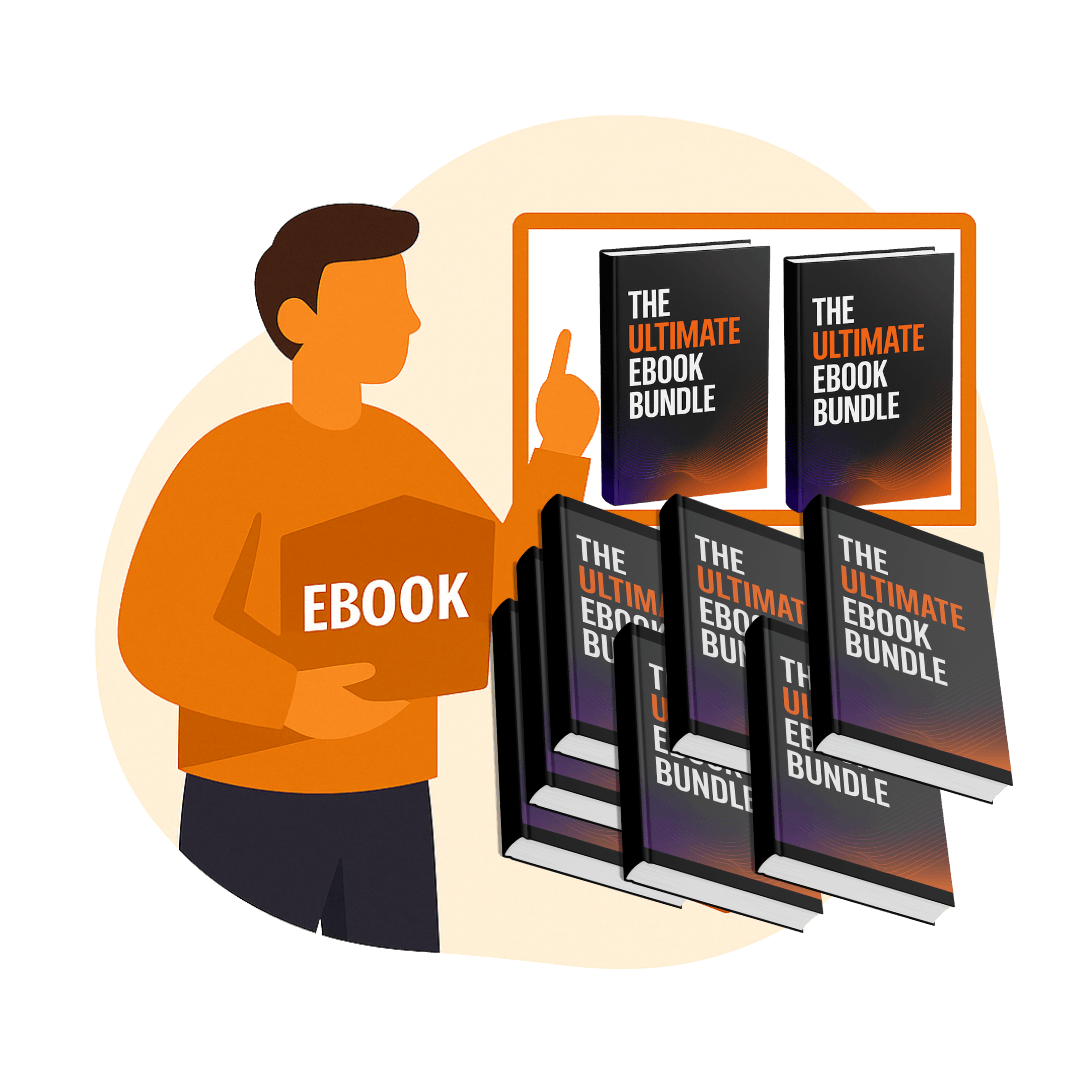 Editable eBook Bundle Mockup for DigitalPLRBase