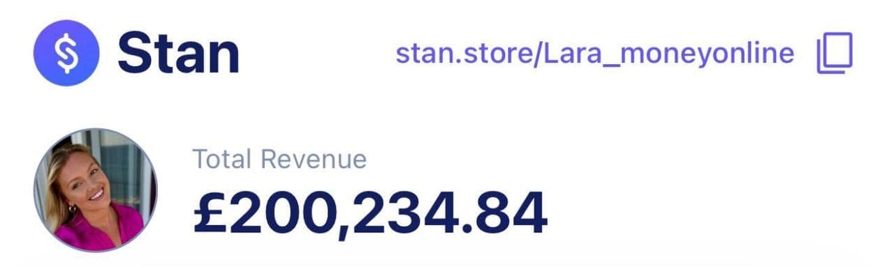 Stan Store Earning Screenshot 