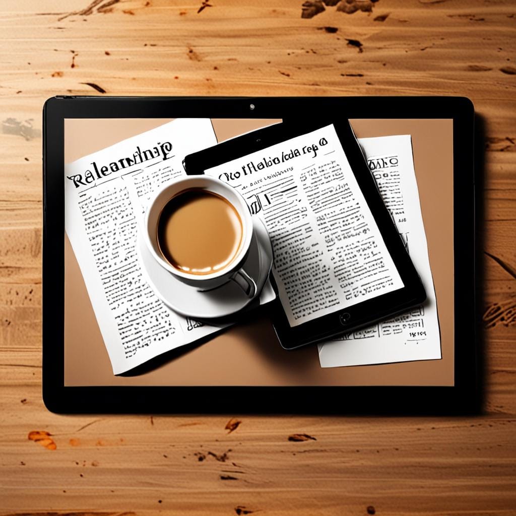 relationship magazine tablet coffee
