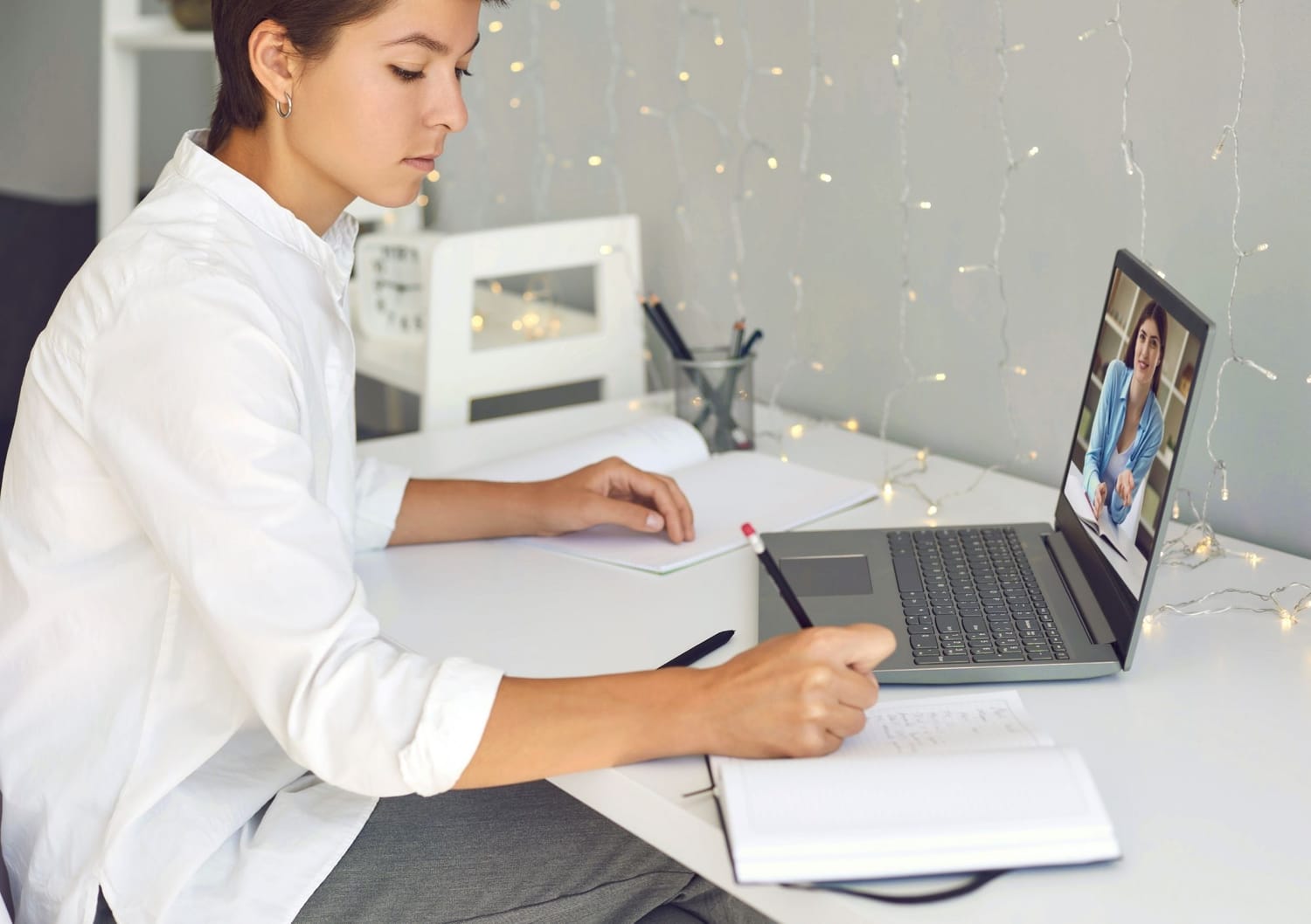 séance de coaching en ligne entre un expert chez Naturelavie et un salarié d'une entreprise