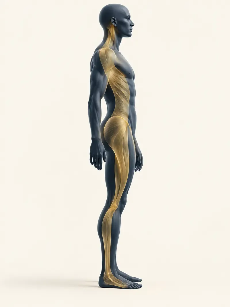 Illustration simplifiée de la chaînes latérales, en bleu nuit et or