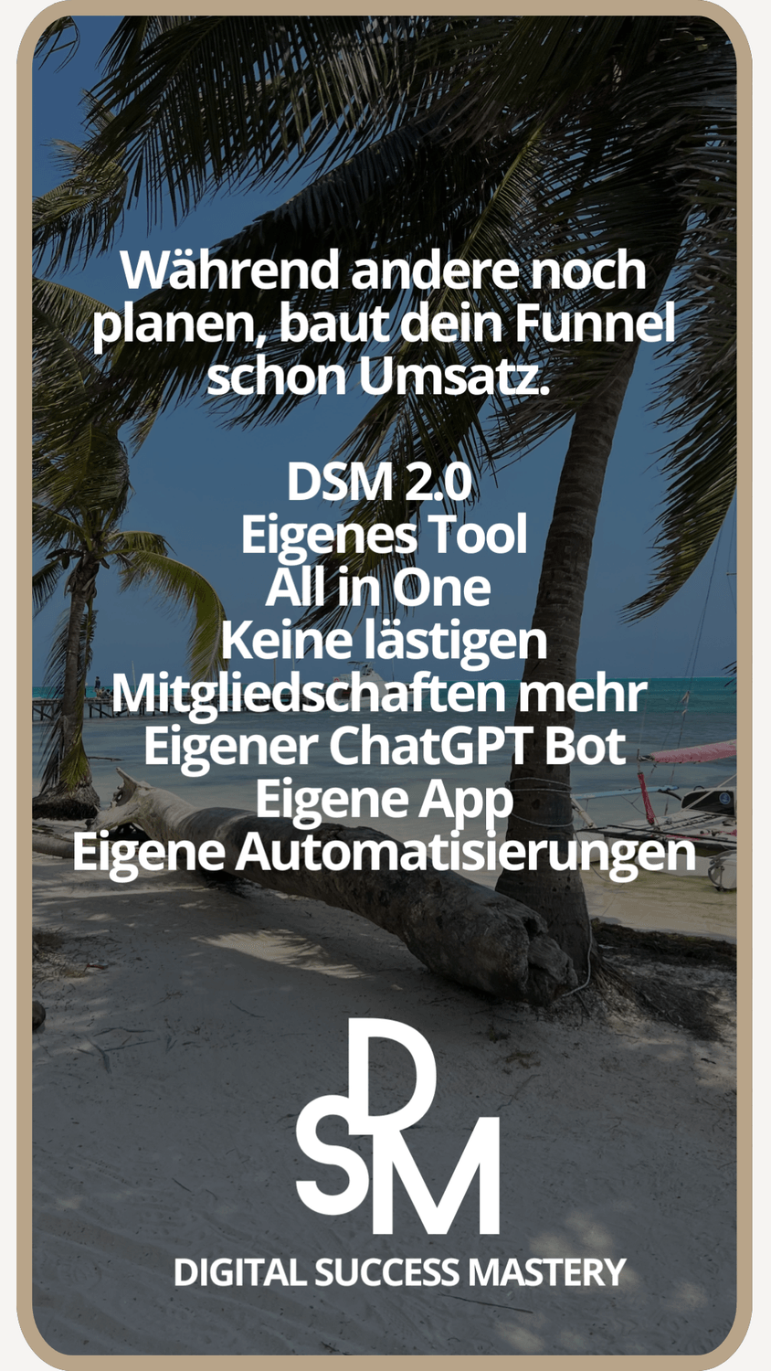 „Informationsgrafik mit der Überschrift ‚Was du nicht bekommst‘ zum Mini-Kurs der AOS Factory. Erklärt wird, dass der Kurs keine Anleitung zum Verkauf eigener Produkte über systeme.io enthält, sondern sich ausschließlich auf die Platzierung von Affiliate-Produkten konzentriert. Vorteile wie kostenlos, mehr Gestaltungsfreiraum, E-Mail-Marketing und CRM-System werden hervorgehoben.
