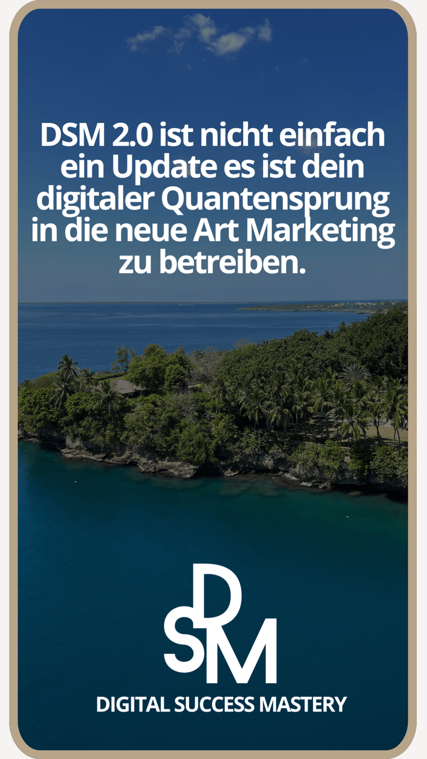 Grafik mit 13 Modulen des Mini-Kurses der AOS Factory: von der Einrichtung von systeme.io über Branding und Affiliate-Produkte bis hin zu E-Mail-Marketing und Cookie-Banner – übersichtlich auf beigem Hintergrund mit Rahmen dargestellt.
