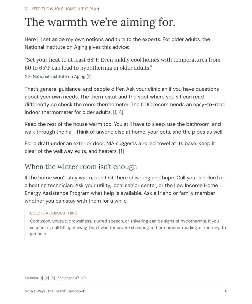 Page from the Hearth Handbook: The warmth we’re aiming for