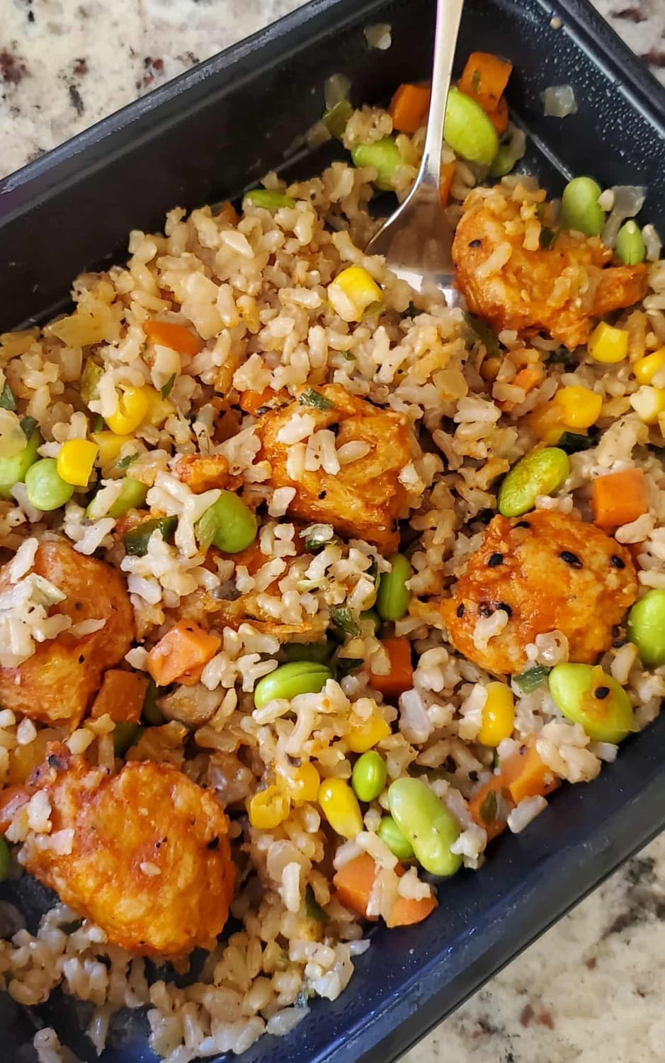 Spicy KFC Fried Rice from Purple Carrot Vegan Meal Delivery 