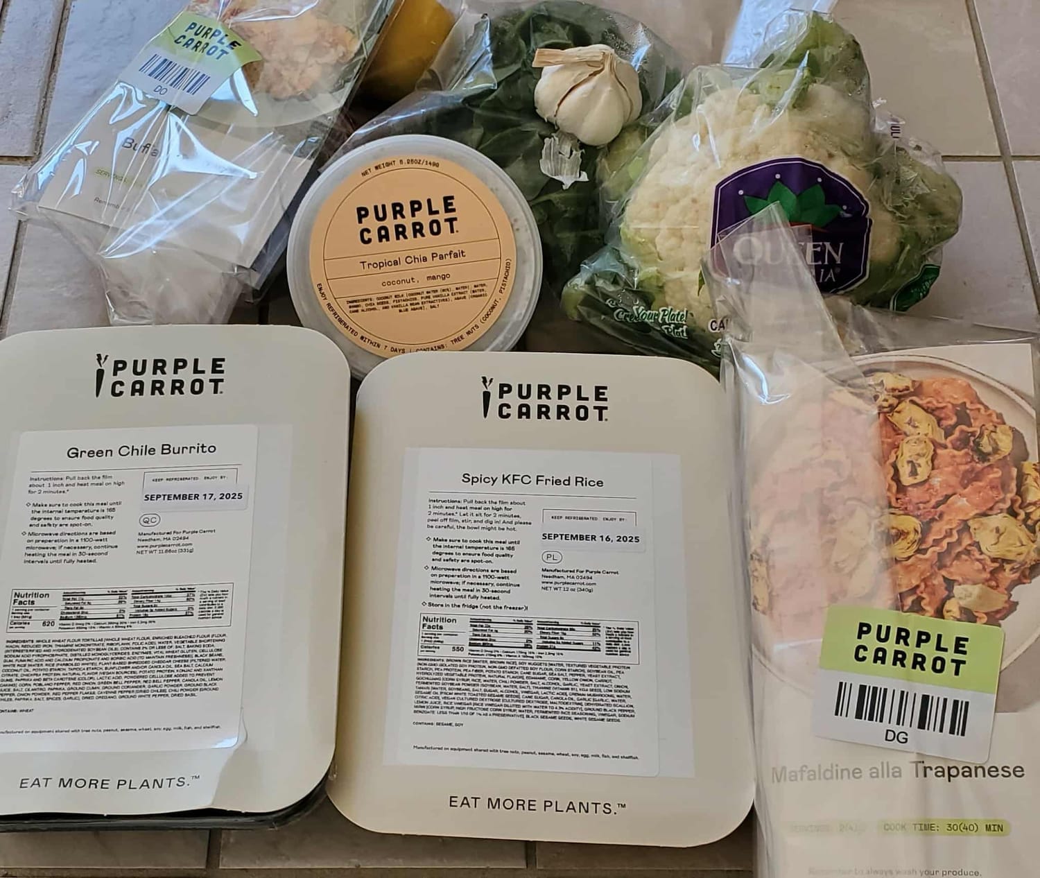 Purple Carrot delivery, first time user review
