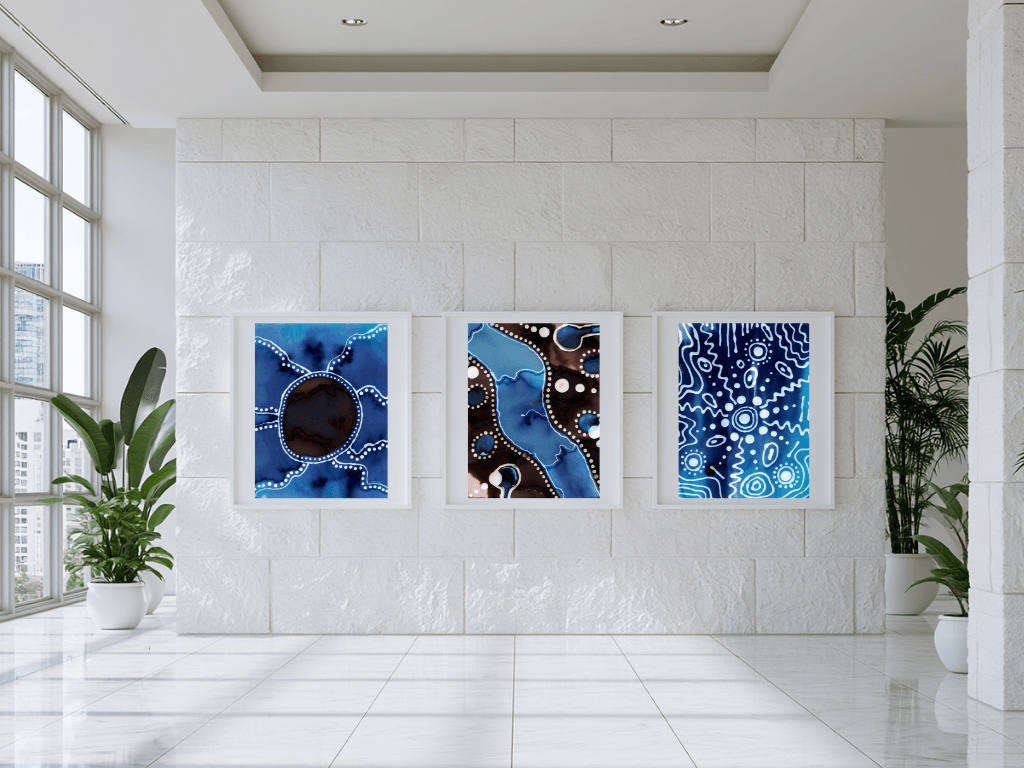Out of the Depths | Triptych of Sacred Artwork by Nancy Iwakapi | 2022