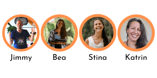 Die vier Mentoren des Change Retreats: Jimmy, Bea, Stina und Katrin