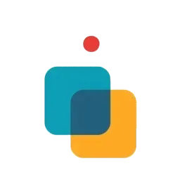 two overlapping rounded squares with a small circle above them