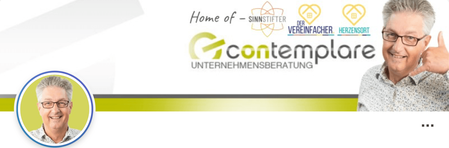 Banner contemplare GmbH Ansgar Wiesemann - home of Sinnstifter, Der Vereinfacher, Herzensort