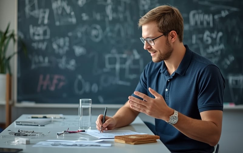 Australian physics tutor teaching secondary students