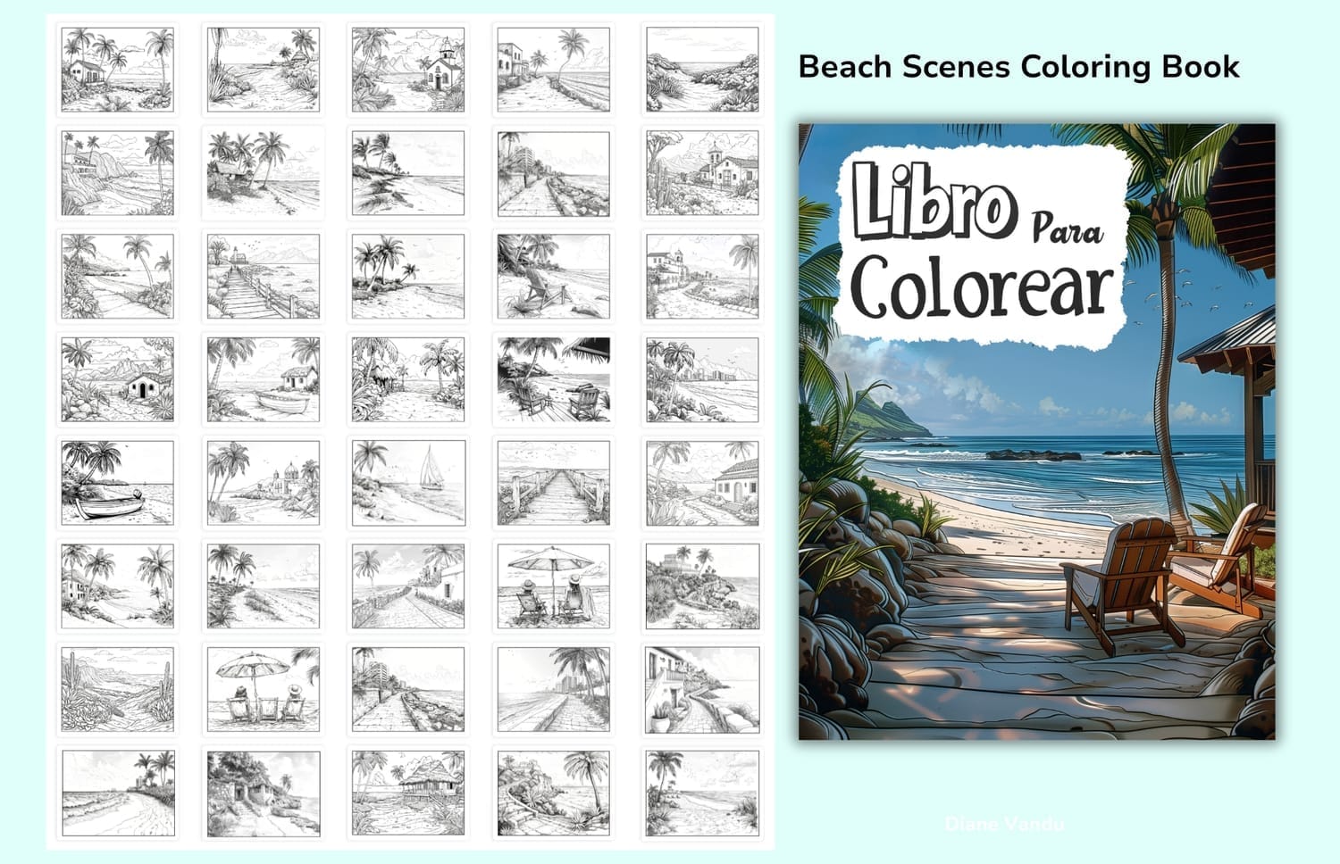 Easter Color & Frame coloring book cover for adults and kids with black-and-white line art eggs, bunnies, and floral patterns.